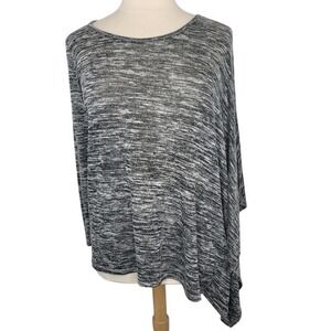 Lane Bryant‎ Black Marbled Asymmetrical Sweater